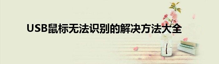 USB鼠标无法识别的解决方法大全