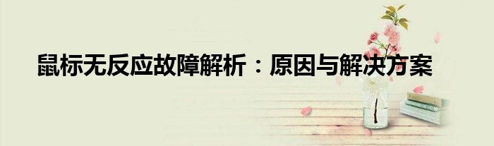 鼠标无反应故障解析：原因与解决方案
