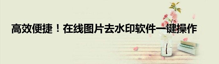 高效便捷！在线图片去水印软件一键操作