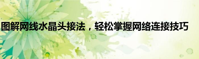图解网线水晶头接法，轻松掌握网络连接技巧