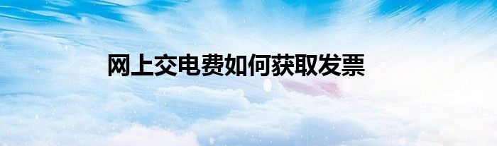 网上交电费如何获取发票