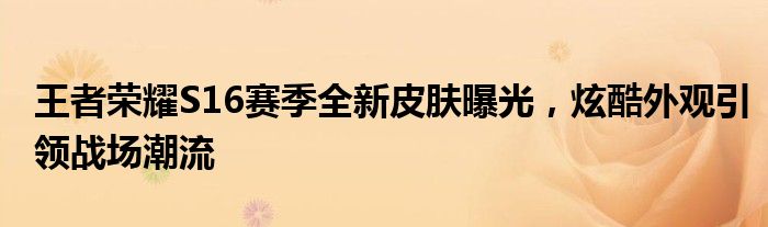 王者荣耀S16赛季全新皮肤曝光，炫酷外观引领战场潮流