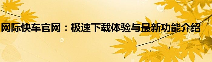 网际快车官网：极速下载体验与最新功能介绍