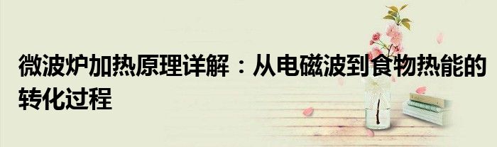 微波炉加热原理详解：从电磁波到食物热能的转化过程