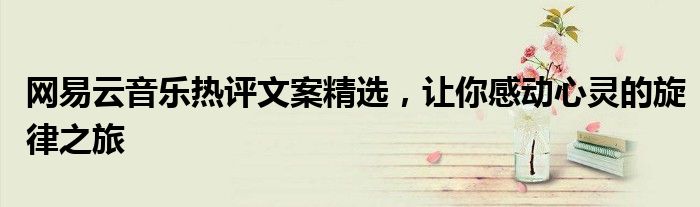 网易云音乐热评文案精选，让你感动心灵的旋律之旅