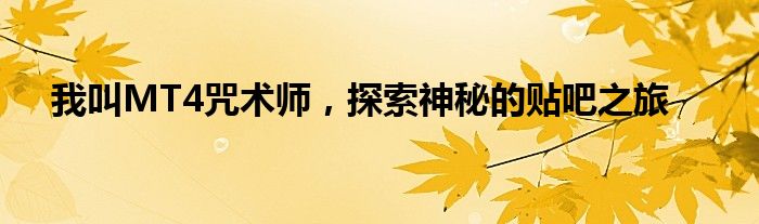 我叫MT4咒术师，探索神秘的贴吧之旅