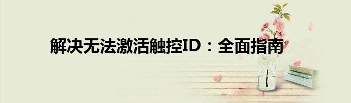 解决无法激活触控ID：全面指南