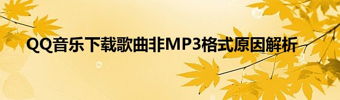 QQ音乐下载歌曲非MP3格式原因解析