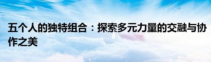 五个人的独特组合：探索多元力量的交融与协作之美