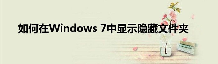 如何在Windows 7中显示隐藏文件夹