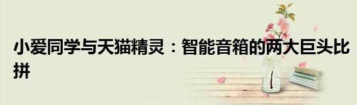 小爱同学与天猫精灵：智能音箱的两大巨头比拼