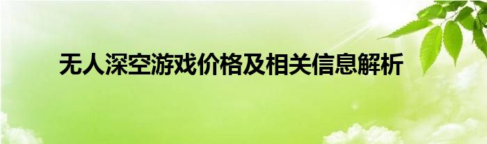无人深空游戏价格及相关信息解析