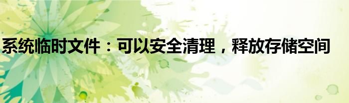 系统临时文件：可以安全清理，释放存储空间