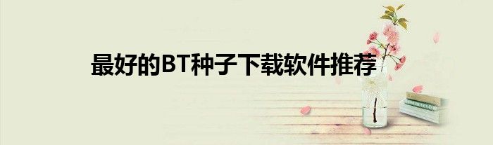 最好的BT种子下载软件推荐