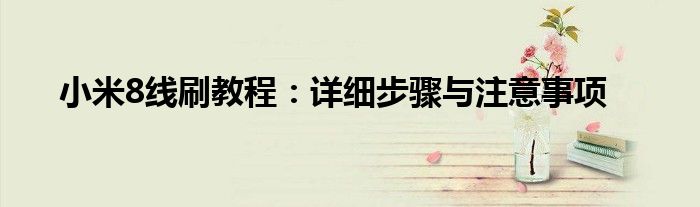 小米8线刷教程：详细步骤与注意事项