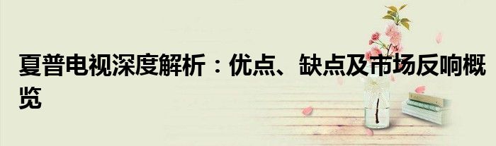 夏普电视深度解析：优点、缺点及市场反响概览
