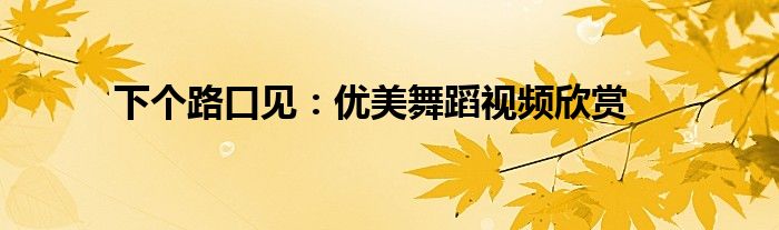 下个路口见：优美舞蹈视频欣赏