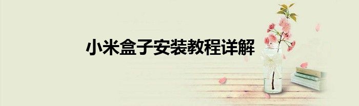 小米盒子安装教程详解