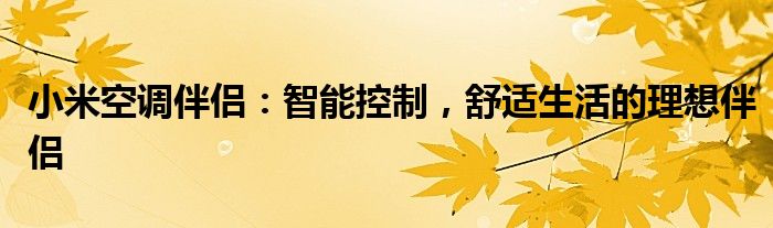 小米空调伴侣：智能控制，舒适生活的理想伴侣