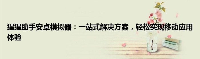 猩猩助手安卓模拟器：一站式解决方案，轻松实现移动应用体验