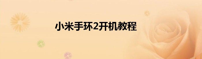 小米手环2开机教程