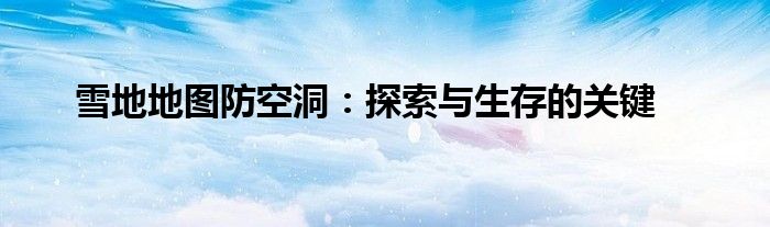 雪地地图防空洞：探索与生存的关键