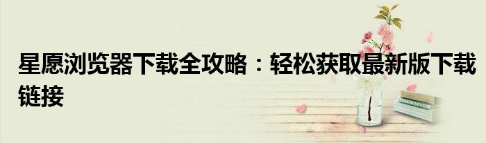 星愿浏览器下载全攻略：轻松获取最新版下载链接