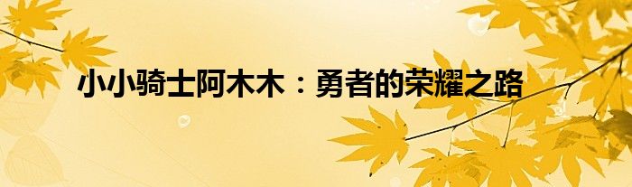 小小骑士阿木木：勇者的荣耀之路