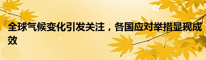 全球气候变化引发关注，各国应对举措显现成效