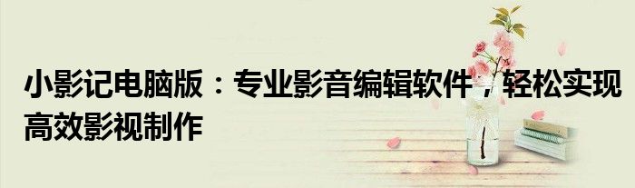 小影记电脑版：专业影音编辑软件，轻松实现高效影视制作