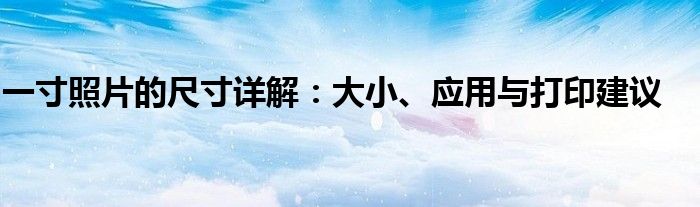 一寸照片的尺寸详解：大小、应用与打印建议