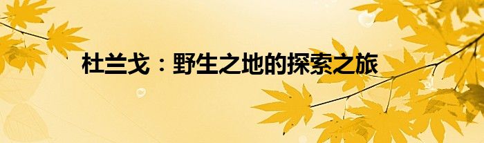 杜兰戈：野生之地的探索之旅