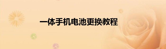一体手机电池更换教程