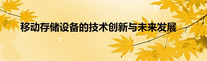 移动存储设备的技术创新与未来发展