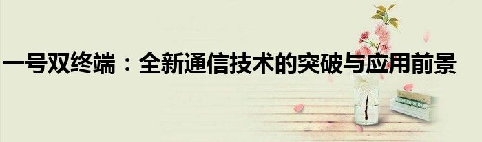 一号双终端：全新通信技术的突破与应用前景