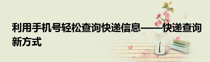 利用手机号轻松查询快递信息——快递查询新方式