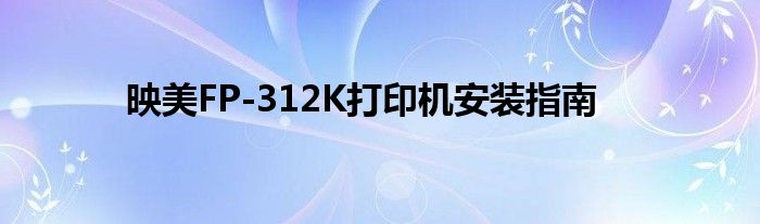 映美FP-312K打印机安装指南