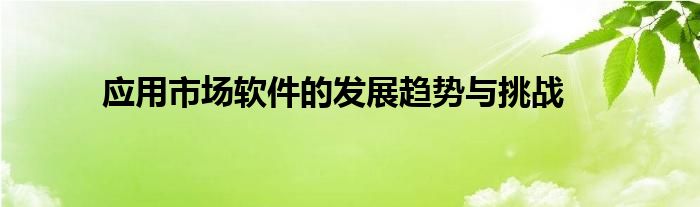 应用市场软件的发展趋势与挑战