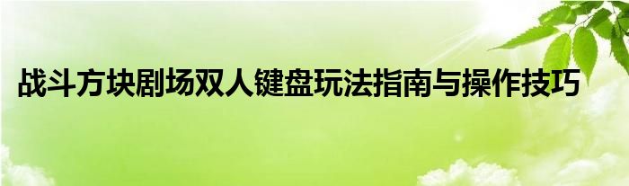 战斗方块剧场双人键盘玩法指南与操作技巧