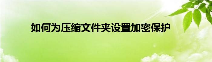 如何为压缩文件夹设置加密保护