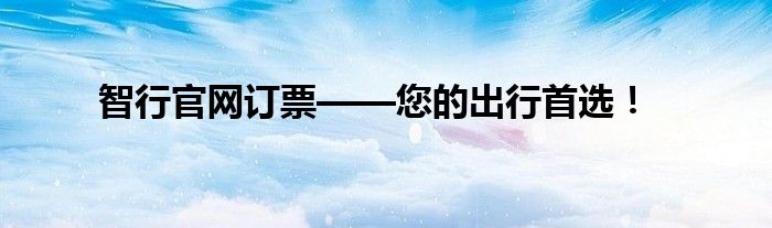 智行官网订票——您的出行首选！