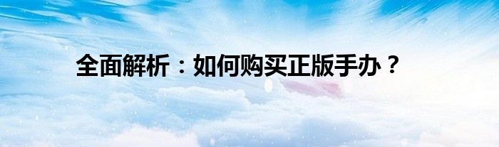 全面解析：如何购买正版手办？