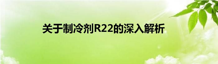 关于制冷剂R22的深入解析
