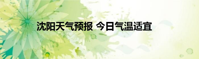 沈阳天气预报 今日气温适宜